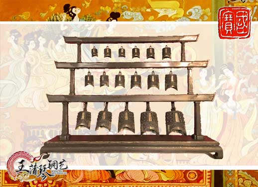 山東客戶定制17件古編鐘，迎賓編鐘古樂