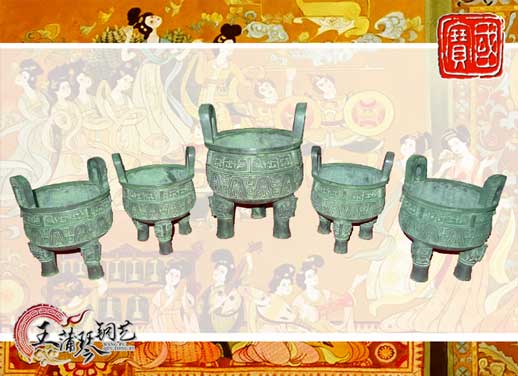 銅鼎，銅五鼎，中國(guó)鼎，佛像用鼎